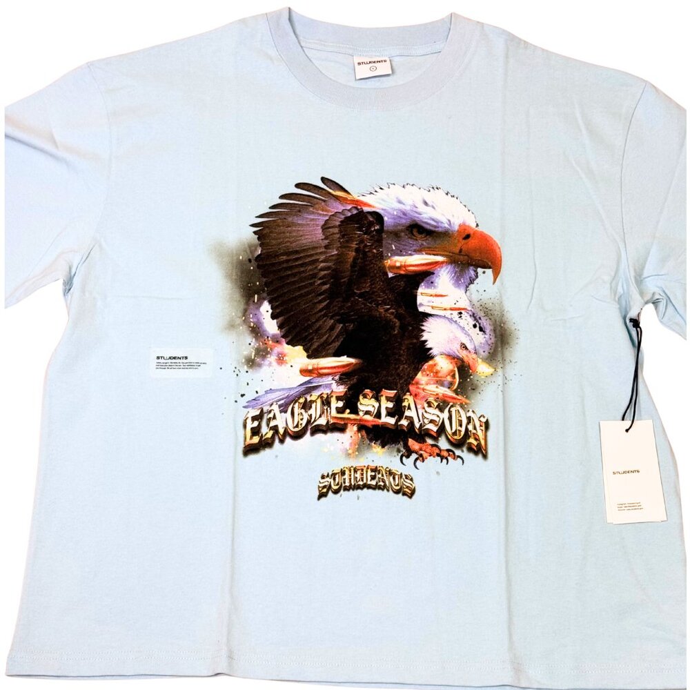 Students Men’s "Golf Eagle Season Graphic T-Shirt – Chambray Blue – Size L – NWT